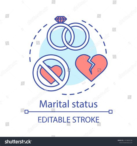 Marital Status Concept Icon Wedding Rings Stock Vector (Royalty Free