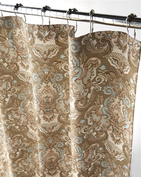 Royale Tan And Aqua Damask Shower Curtain Free Shipping On Orders