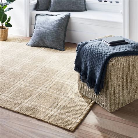 Cottonwood Hand Woven Plaid Area Rug Neutral Best Spring Home Decor