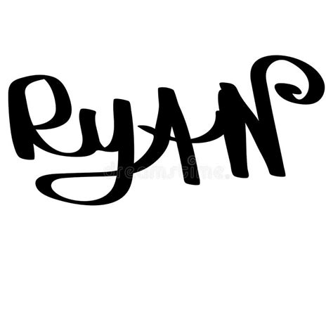 Ryan Male Name Street Art Design Graffiti Tag Ryan Vector Art Stock
