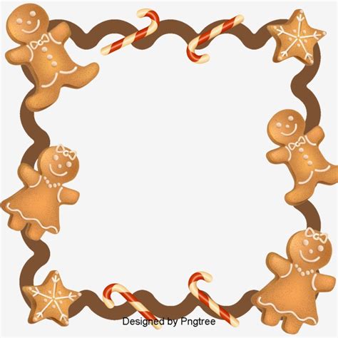Christmas Gingerbread Man Brown Border Xmas Gingerbread Man