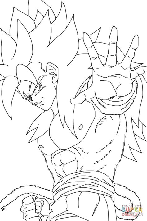 Goku Fase 4 Para Colorear