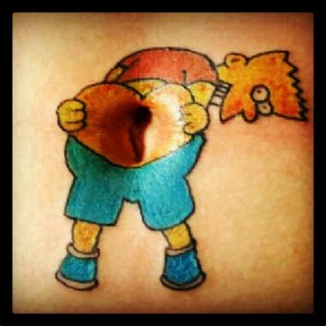 20 Hilariously Inventive Belly Button Tattoos Barts Butt Guff