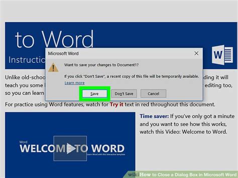 3 Ways To Close A Dialog Box In Microsoft Word Wikihow
