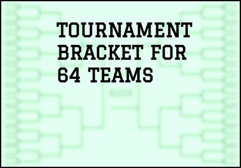 64 Team Bracket Printable Tournament Brackets For Basketball Hockey