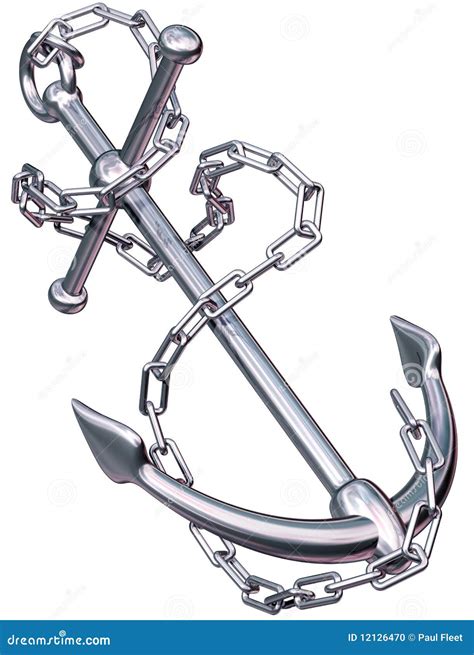 Modern Anchor And Chain Stock Photo Image 12126470