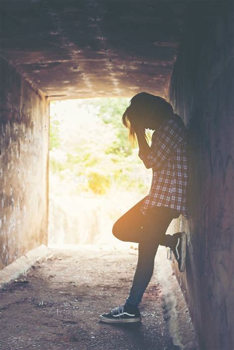 Sad Woman Standing And Cry Feeling So Bad Loneliness Sadness Nobody Here Stock Image Image Of