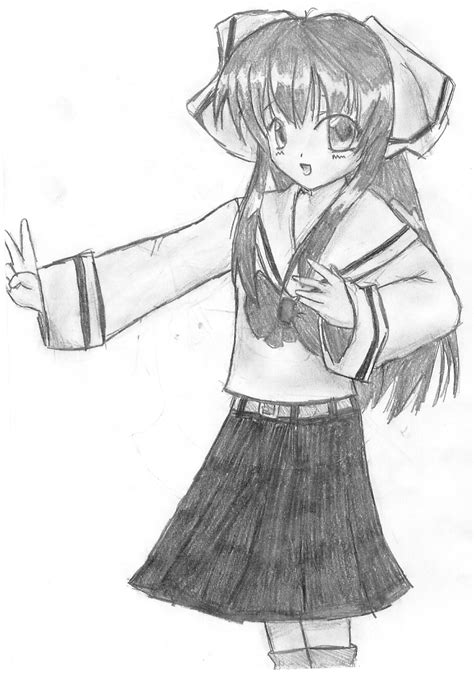 Cute Anime Girl Sketch By Preps Can Draw Too On Deviantart