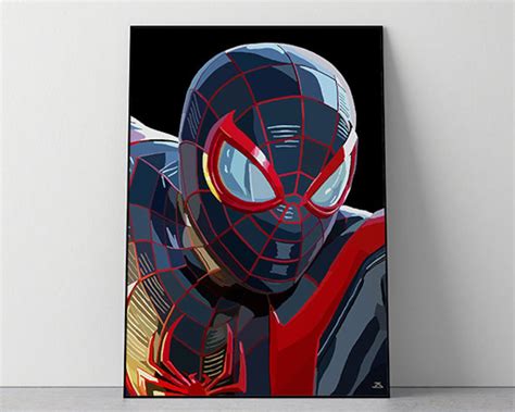 Spider Man Miles Morales Ps5 Illustration Poster Etsy