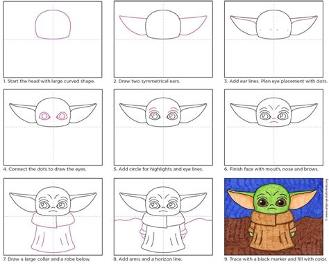 How To Draw Baby Yoda For Kids Guide At How To