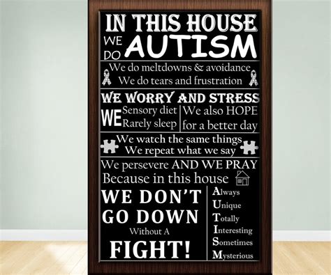 Autism Awareness In This House We Do Autism Wall Art Etsy
