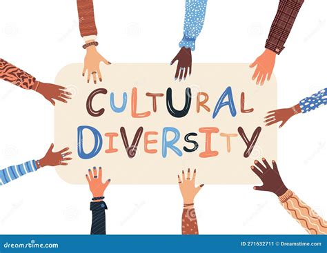 Diverse Human Hands Holding Banner With Text Cultural Diversity Stock