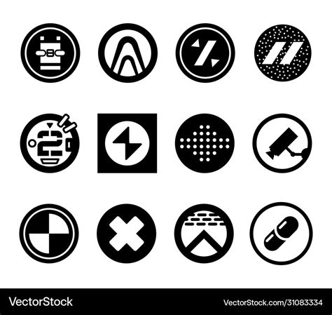 Abstract Futuristic Logos Sci Fi Icons Royalty Free Vector
