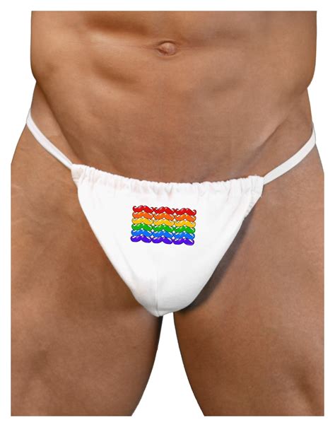 Rainbow Mustaches Gay Pride Flag Mens G String Underwear Davson Sales