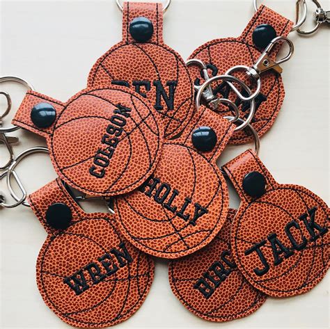 Personalized Basketball Keychain Small Basketball Leather Name Etsy