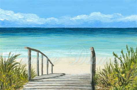 Easy Beach Pictures To Paint On Canvas Art Print 4x6 From Painting