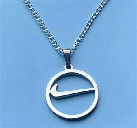 Nike Swoosh Silver Chain Pendant Necklace Etsy