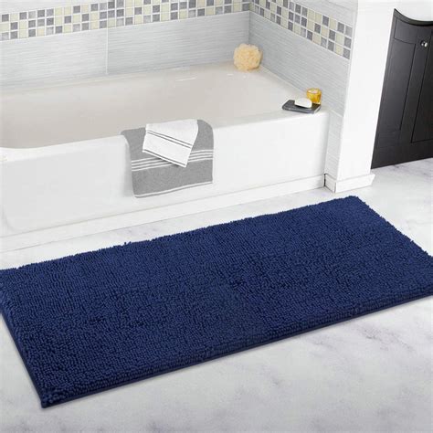 Non Slip Shaggy Chenille Soft Microfibers Runner Large Bath Mat For Bathroom Rug Water Absorbent