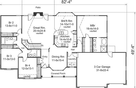 Luxury Four Bedroom Ranch House Plans - New Home Plans Design