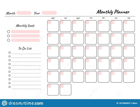 Monthly Planner Template Aesthetic