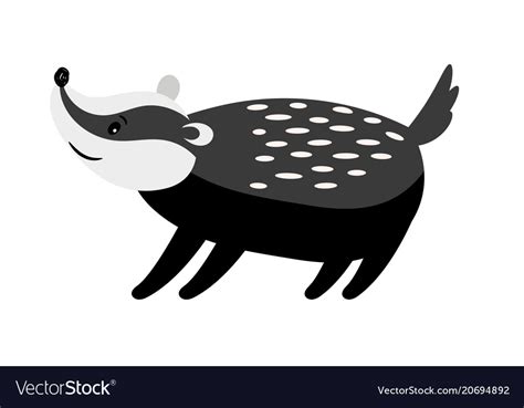 Badger Cute Cartoon Animal Royalty Free Vector Image