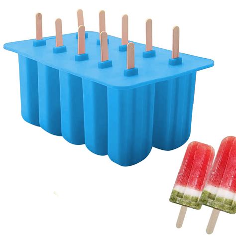 Popsicle Molds Food Grade Silicone Frozen Ice Cream Maker With Wooden