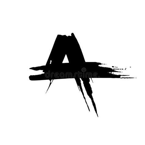 Letter A Handwritten By Dry Brush Rough Strokes Font Vector
