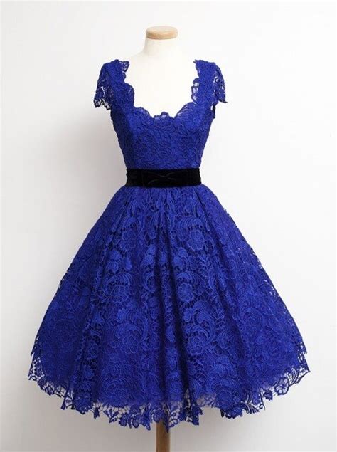 2017 New Royal Blue White Lace Cocktail Dresses For Women Prom Party Gowns A Line V Neck Custom