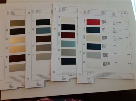1986 Porsche Color Code And Material Sample Chart Nos Ebay