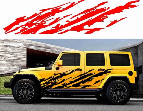 large size 90in x 22in mud splash decal sticker vinyl body graphics for suv truck rear bed