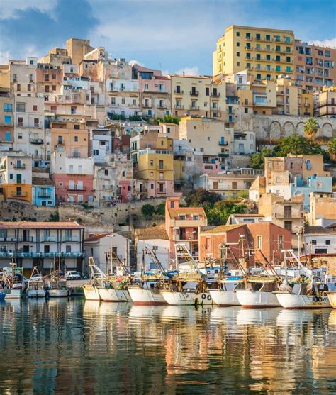The Colorful Sciacca And Its Harbour In The Afternoon Province Of