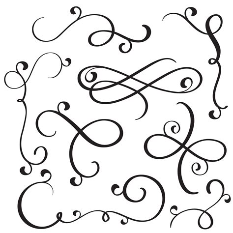 vintage flourish decorative art calligraphy whorls for design. Vector illustration EPS10 416602 ...