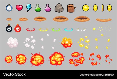 Miscellaneous Items Game Sprites Royalty Free Vector Image
