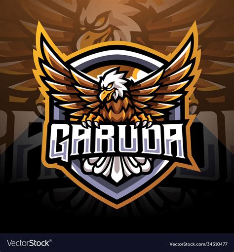 Garuda Esport Mascot Logo Design Royalty Free Vector Image