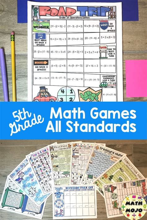 Explore the entire 7th grade math curriculum: 5th Grade Math Games For the Whole Year Make math in your ...
