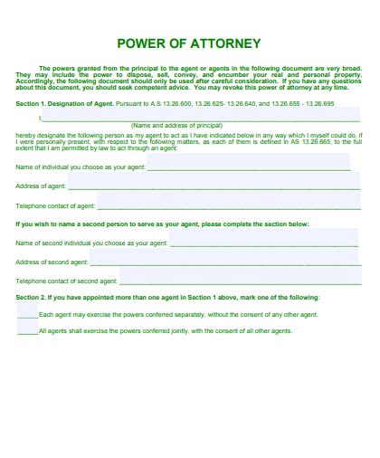 10 Free Alaska Power Of Attorney Form Download How To Create Guide Tips