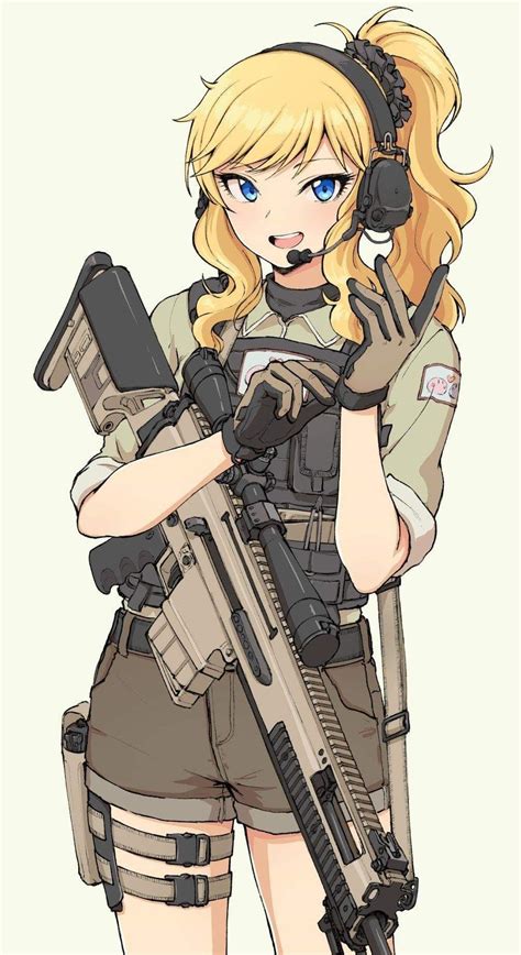 Genial Anime Girl Holding Gun Seleran