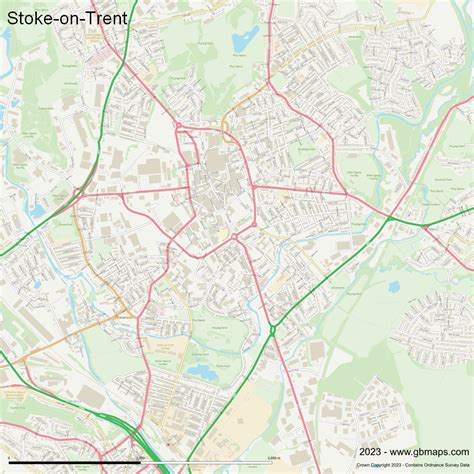 Stoke On Trent Vector Street Map