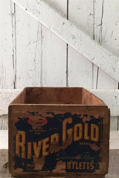 Wooden Fruit Crate River Gold Brand San Francisco Calif Bartlett Pears