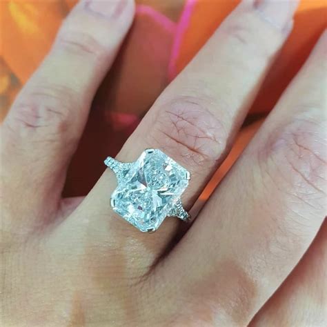 14k Gold Radiant Cut Engagement Ring 4 Carat Wedding Ring Etsy