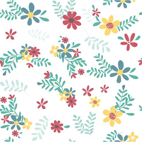 Colourful Spring Flower Pattern Seamless 370291 Vector Art At Vecteezy