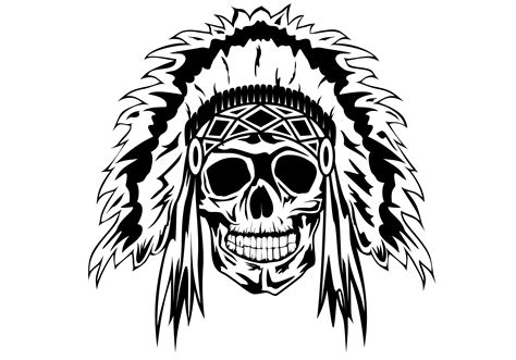 Indian chief head illustrations & vectors. Guay Indian Chief Skull Head Tattoo - Indubeed
