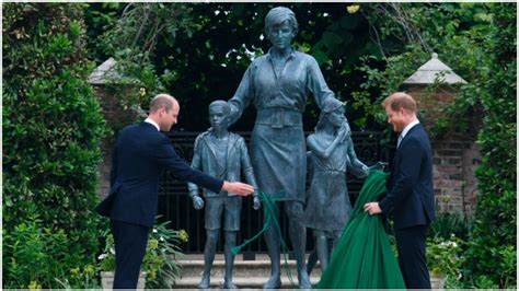 princes william and harry re unite to unveil princess diana statue