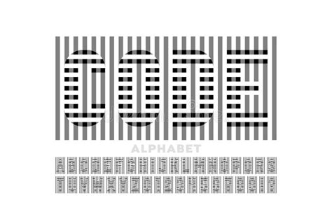 Encrypted Style Font Design Code Alphabet Stock Vector Illustration