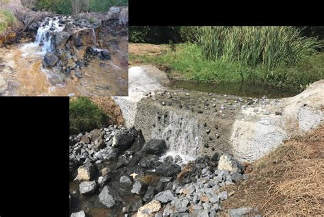 Baffled Concrete Weir In The Lower Reaches Of Puketirini Stream