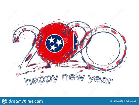 Happy New 2020 Year With Flag Of Tennessee Stock Vector Illustration