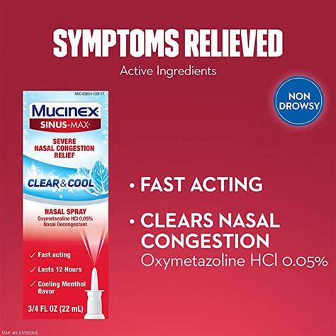 3 Pack Mucinex Sinus Max Clear And Cool Nasal Decongestant Spray 0 75 Ounces Each