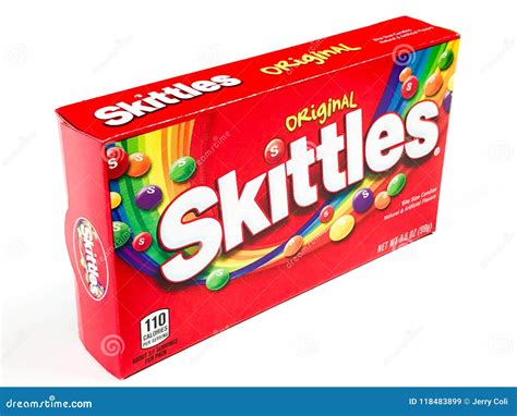 Box Of Skittles Candy Editorial Stock Image Image Of Taste 118483899