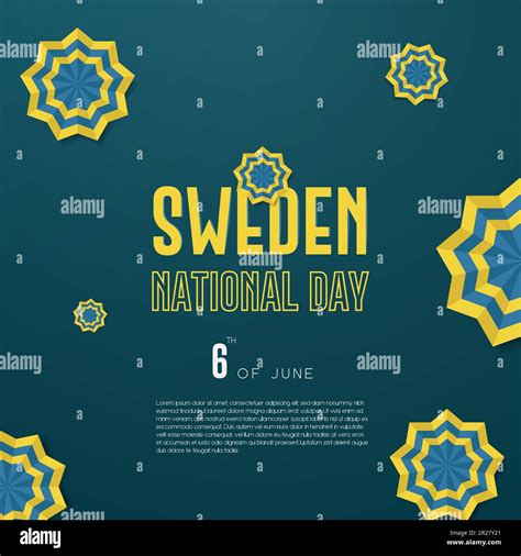 El Día Nacional De Suecia Es El 6 De Junio En Suecia Concept Cartel