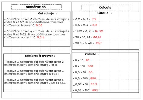 Calcul Mental Cm2 Période 5 De Deux Choses Lune